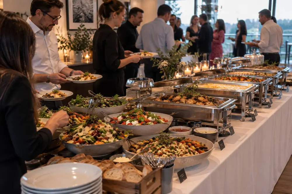 Aufgebautes Buffet bei einer Veranstaltung